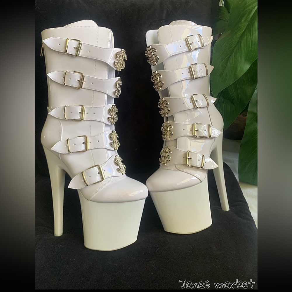 DOLLSKILL x XTRA x YRU White VIP Platform Boots/US 8